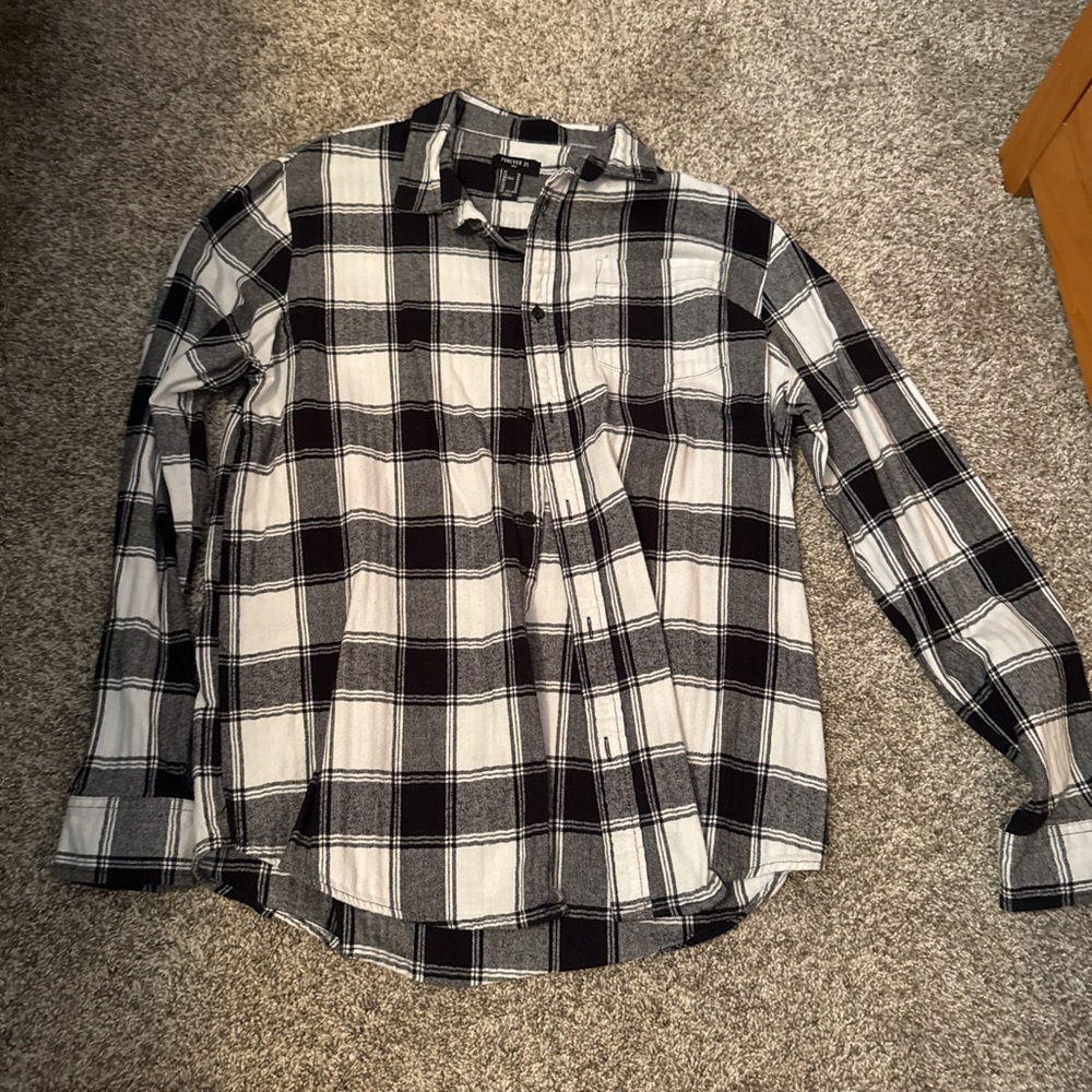 Forever 21 Black and White Checkered Shirt